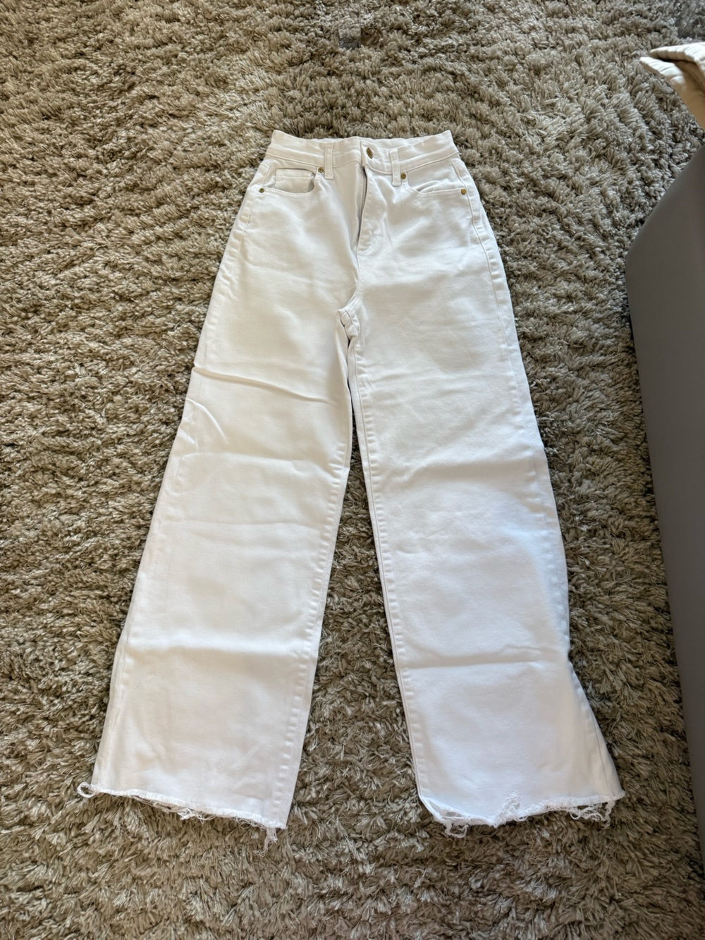 Level 99 White High-Rise Wide-Leg Jeans